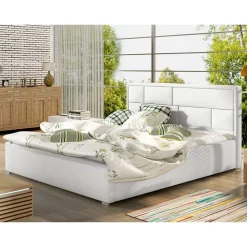Wohnen Betten<Kunstleder Doppelbett in Weiß - Vagos