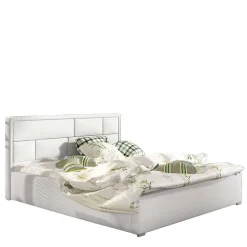 Wohnen Betten<Kunstleder Doppelbett in Weiß - Vagos