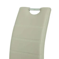 Wohnen Stühle<Kunstleder Essstuhl in Beige & Chrom - Jenna (Set)
