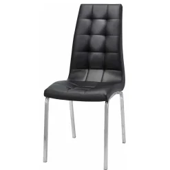 Wohnen Stühle<Kunstleder Esstischstühle in Schwarz - Stufanias (2er Set)