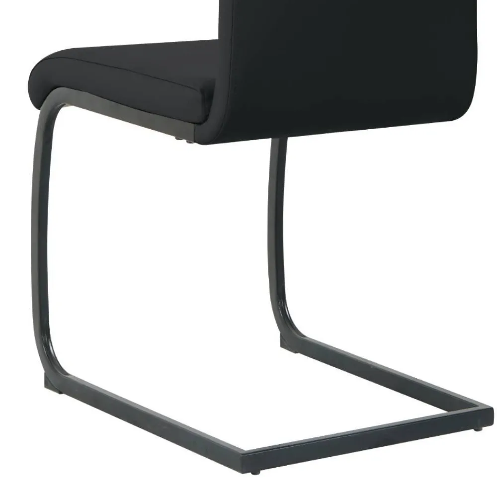 Wohnen Stühle<Kunstleder Freischwinger in Schwarz - Pencras (2er Set)