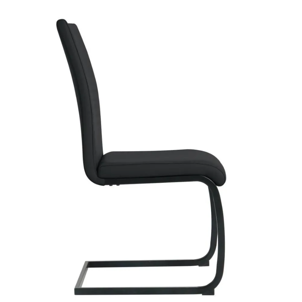 Wohnen Stühle<Kunstleder Freischwinger in Schwarz - Pencras (2er Set)