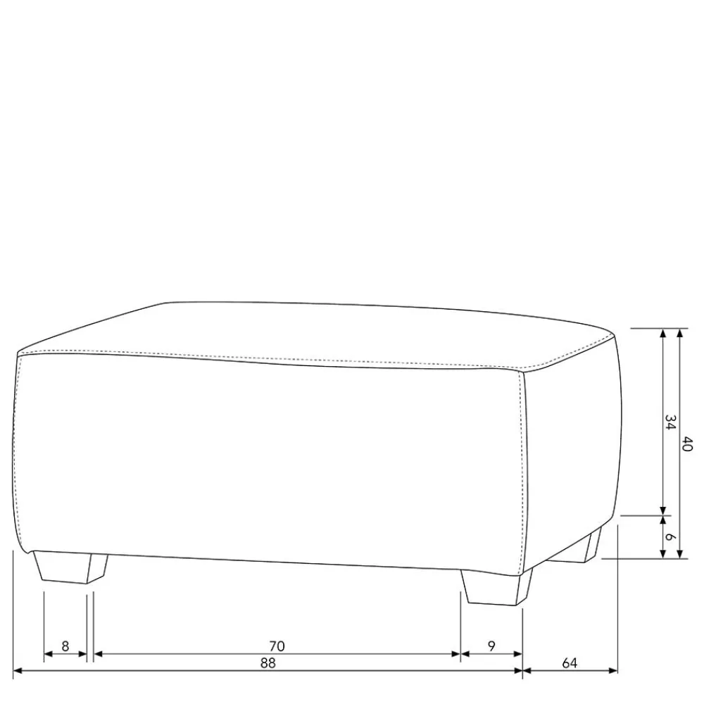 Wohnen Hocker<Kunstleder Polsterhocker 88x40x64 cm - Olterva