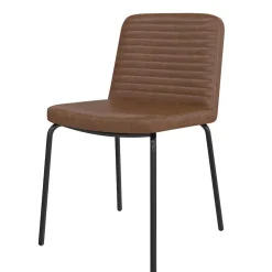 Wohnen Stühle<Kunstleder Polsterstühle in Braun - Laddion (2er Set)
