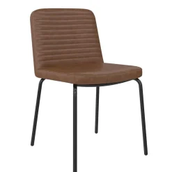 Wohnen Stühle<Kunstleder Polsterstühle in Braun - Laddion (2er Set)