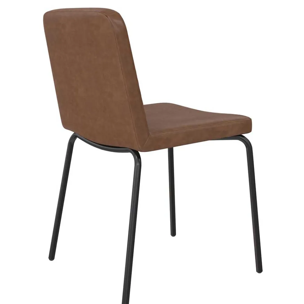 Wohnen Stühle<Kunstleder Polsterstühle in Braun - Laddion (2er Set)