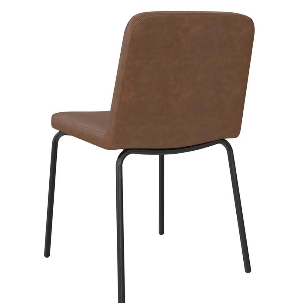 Wohnen Stühle<Kunstleder Polsterstühle in Braun - Laddion (2er Set)