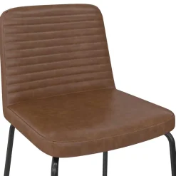 Wohnen Stühle<Kunstleder Polsterstühle in Braun - Laddion (2er Set)
