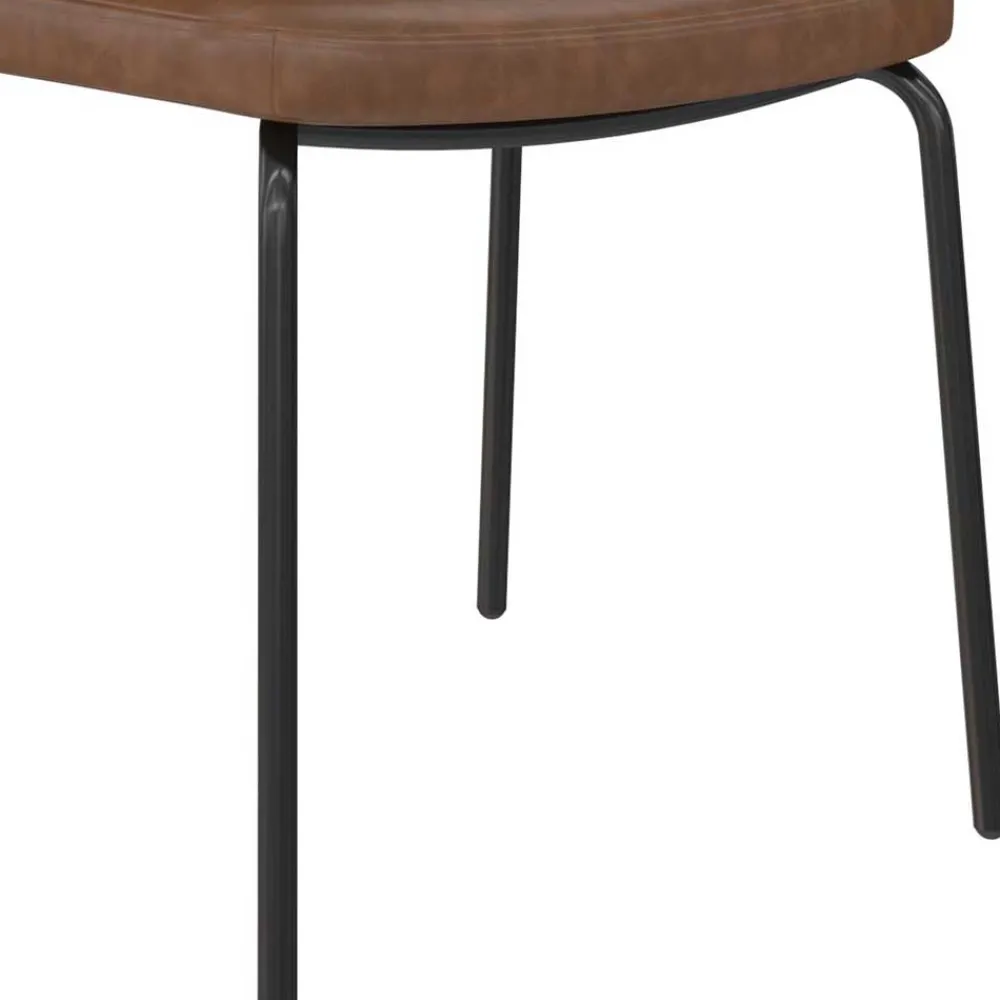 Wohnen Stühle<Kunstleder Polsterstühle in Braun - Laddion (2er Set)