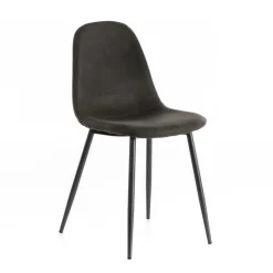 Wohnen Stühle<Kunstleder Schalenstuhl in Anthrazit - Mocart (4er Set)