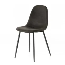 Wohnen Stühle<Kunstleder Schalenstuhl in Anthrazit - Mocart (4er Set)
