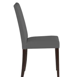 Wohnen Stühle<Kunstleder Stühle in Grau mit Wenge - Burina (2er Set)
