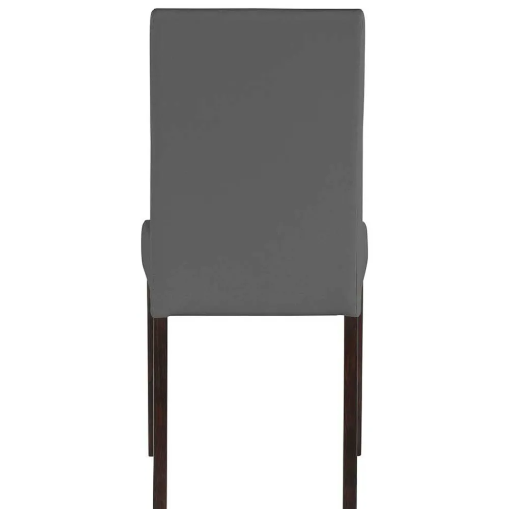 Wohnen Stühle<Kunstleder Stühle in Grau mit Wenge - Burina (2er Set)