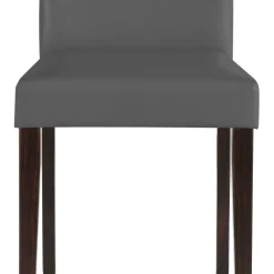 Wohnen Stühle<Kunstleder Stühle in Grau mit Wenge - Burina (2er Set)