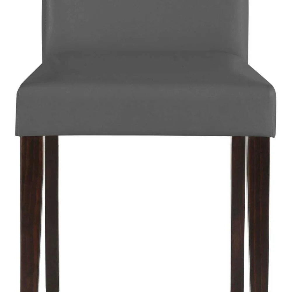 Wohnen Stühle<Kunstleder Stühle in Grau mit Wenge - Burina (2er Set)