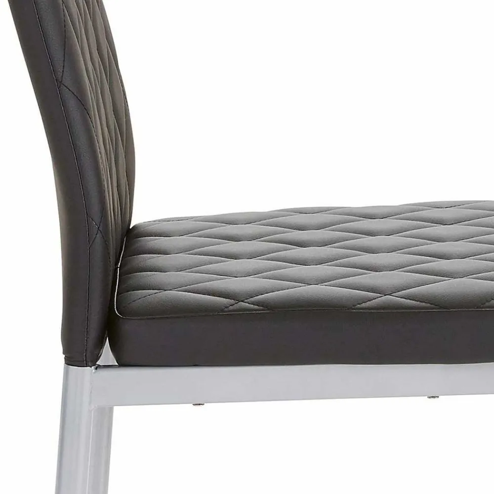 Wohnen Stühle<Kunstleder Stühle mit hoher Lehne - Sanura (Set)