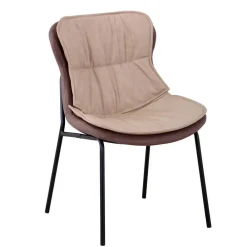 Wohnen Stühle<Kunstleder Stuhl in Beige und Hellbraun - Buhama