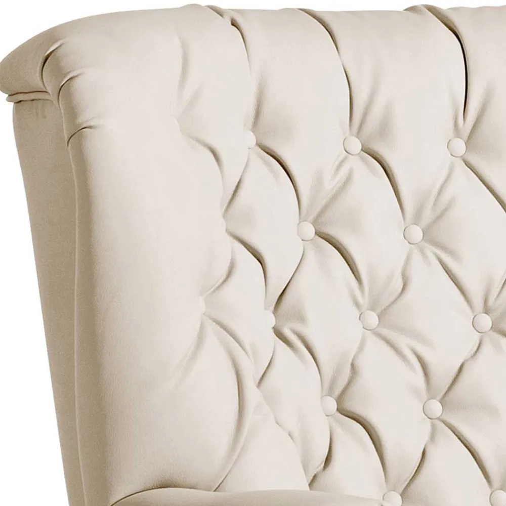 Wohnen Sessel<Kunstleder Wohnzimmersessel in Beige und Buche - That