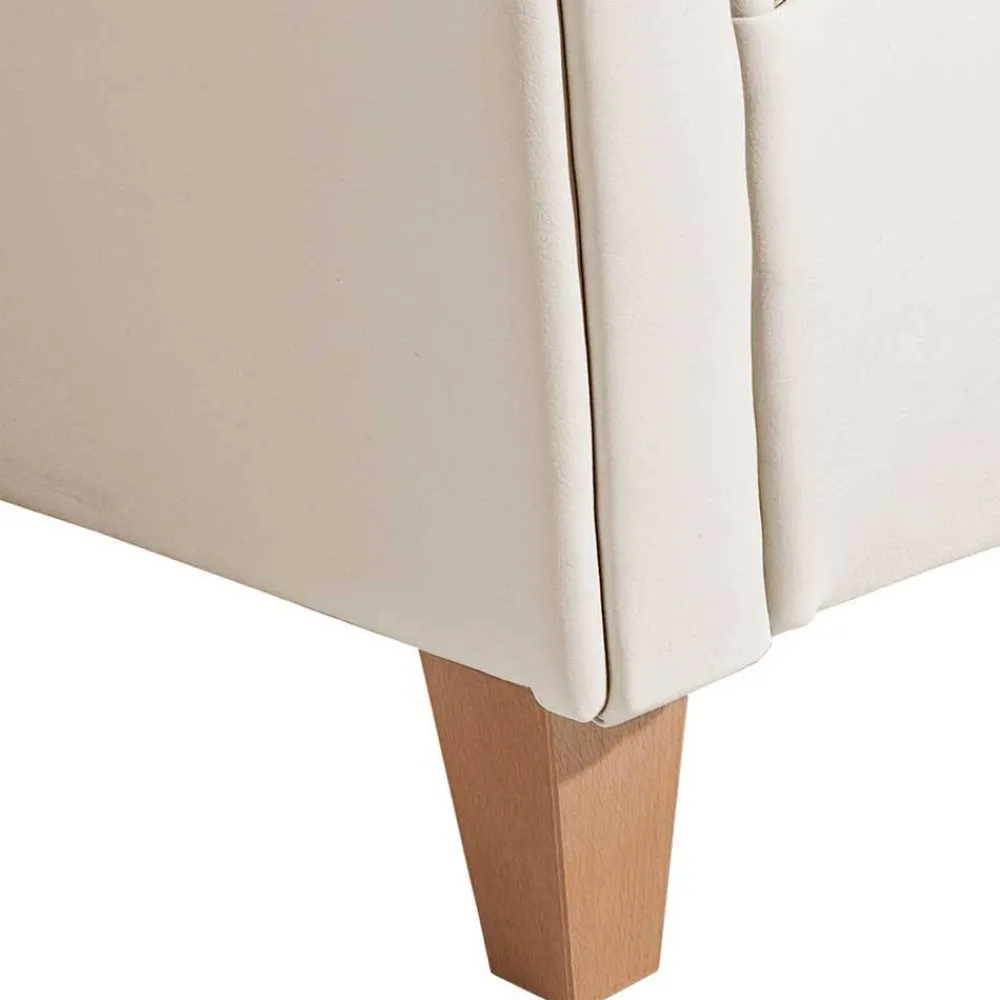 Wohnen Sessel<Kunstleder Wohnzimmersessel in Beige und Buche - That