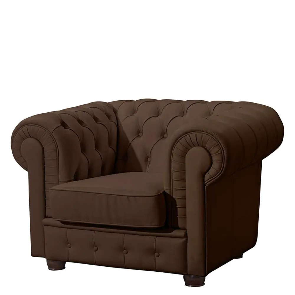 Wohnen Sessel<Kunstledersessel im Chesterfield Look - Cementa