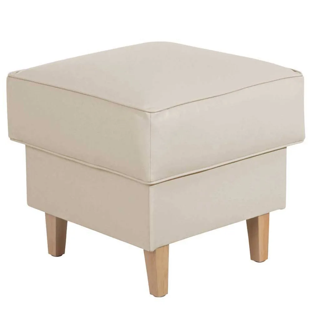 Wohnen Sessel<Kunstledersessel in Beige mit Buche Natur - Charleen