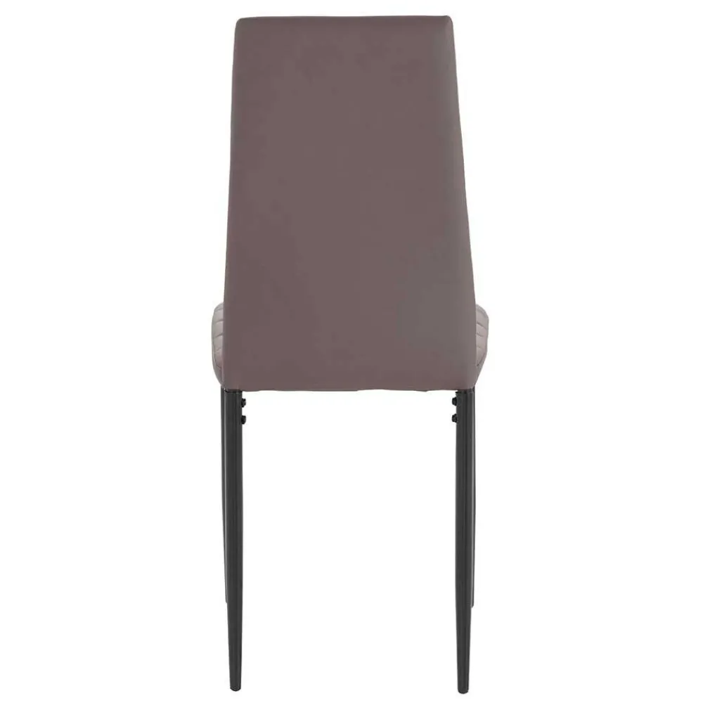 Wohnen Stühle<Kunstlederstühle in hellem Braun - Matieu (4er Set)