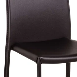 Wohnen Stühle<Kunstlederstuhl in Braun Badija als Stapelstuhl platzsparend (4er Set)