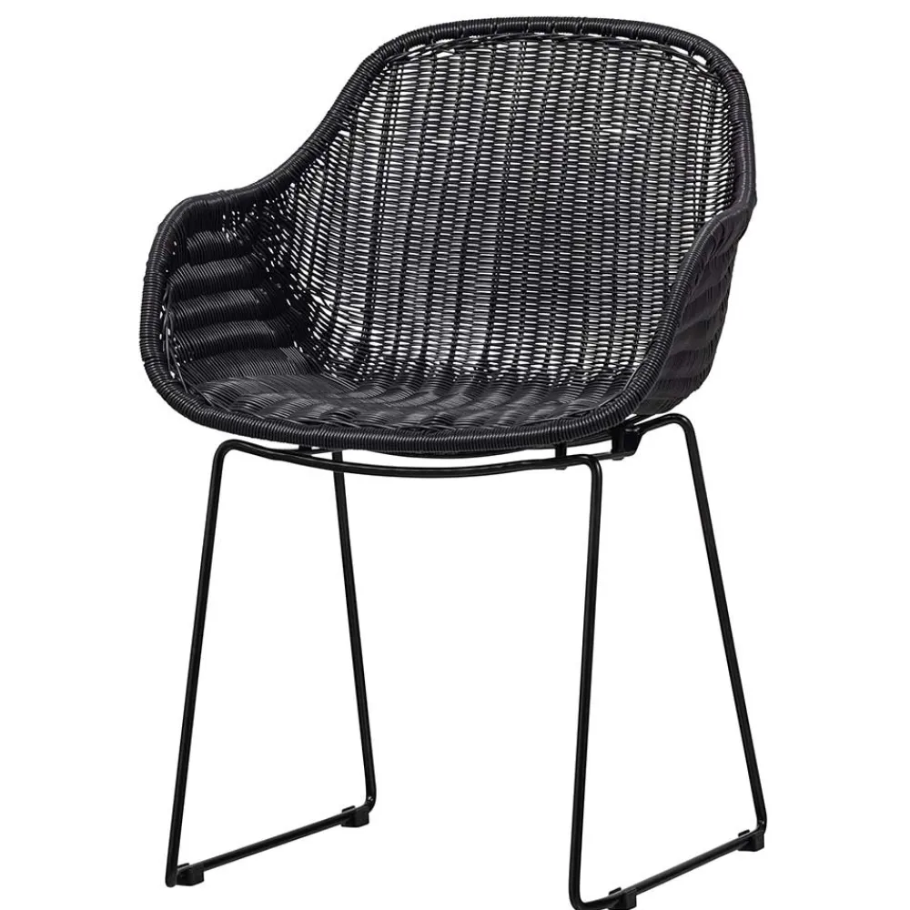 Wohnen Stühle<Kunstrattan Stühle in Schwarz - Delhia (2er Set)