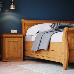 Wohnen Betten<Landhaus Bett in 140x200 mit Schubladen - Lusanne