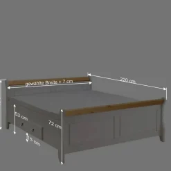 Wohnen Betten<Landhaus Doppelbett & Nachtkommoden - Oradea (dreiteilig)