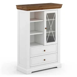 Wohnen Highboards<Landhaus Highboard aus Kiefer zweifarbig - Zalya