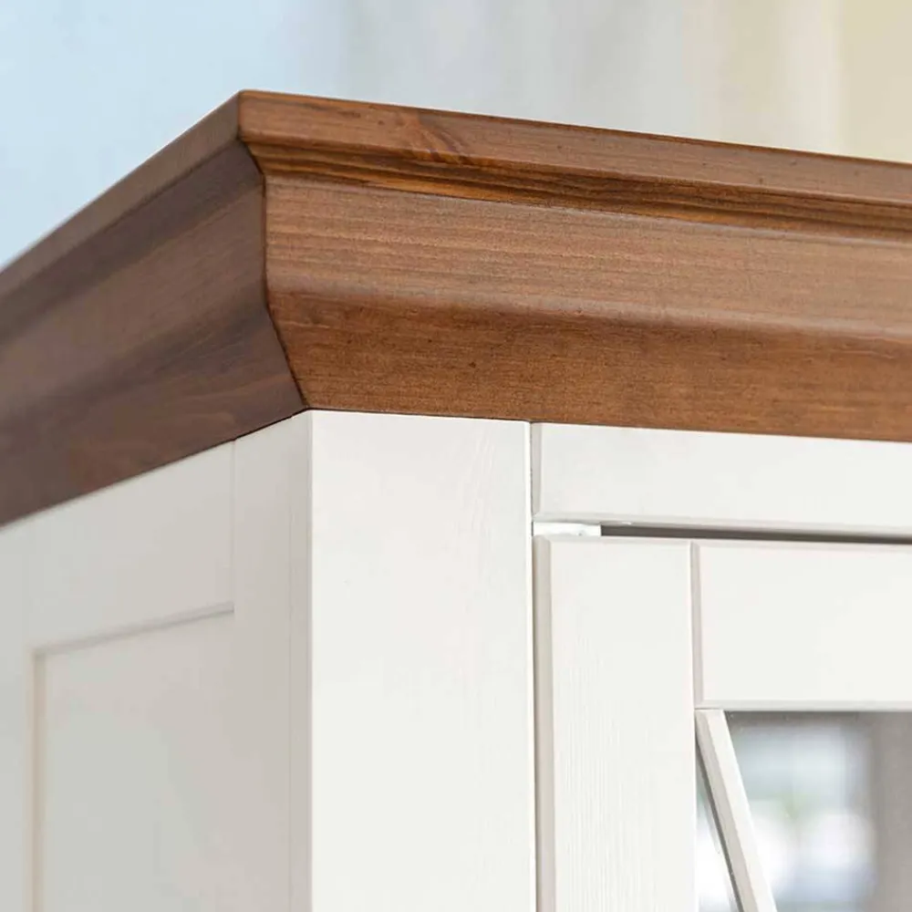 Wohnen Highboards<Landhaus Highboard aus Kiefer zweifarbig - Zalya