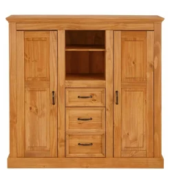 Wohnen Highboards<Landhaus Highboard aus Kiefer Massivholz - Major