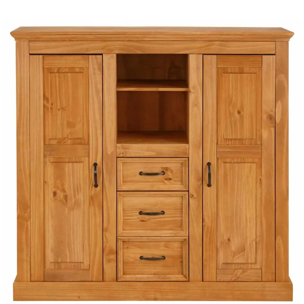 Wohnen Highboards<Landhaus Highboard aus Kiefer Massivholz - Major