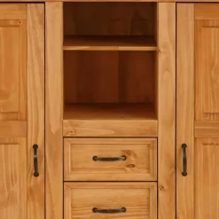 Wohnen Highboards<Landhaus Highboard aus Kiefer Massivholz - Major