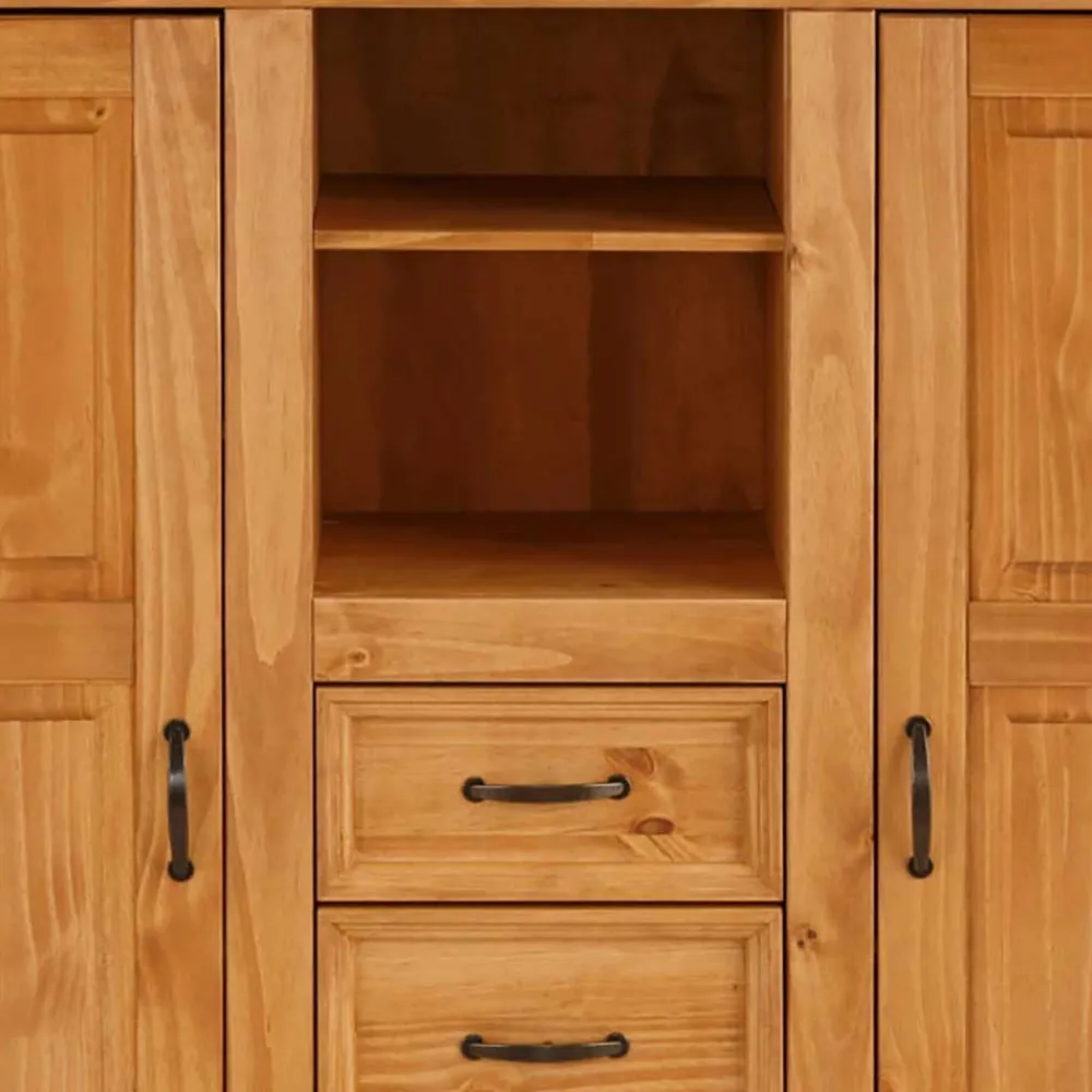 Wohnen Highboards<Landhaus Highboard aus Kiefer Massivholz - Major