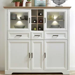 Wohnen Highboards<Landhaus Highboard beleuchtet - Sinolita