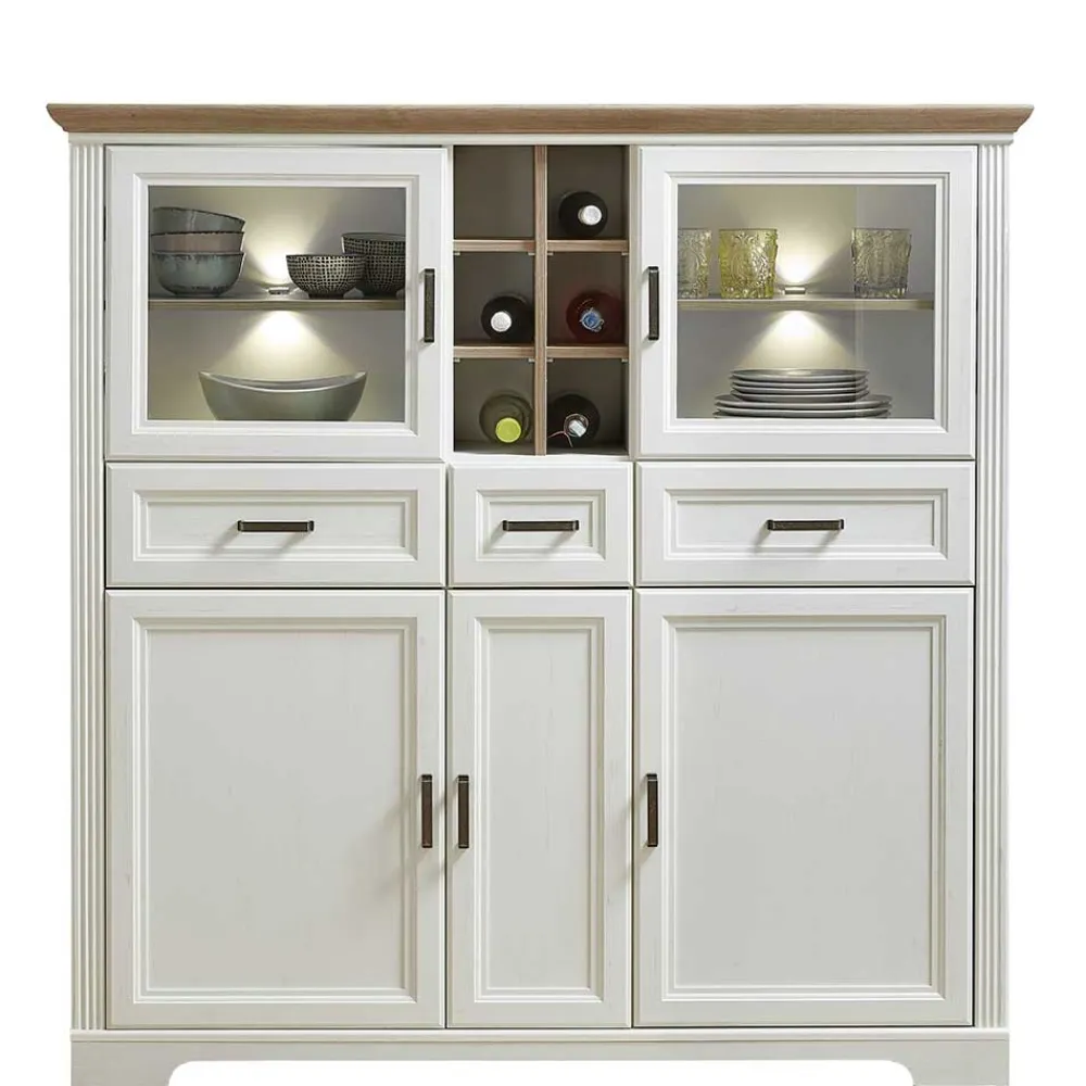 Wohnen Highboards<Landhaus Highboard beleuchtet - Sinolita