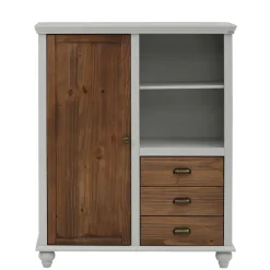 Wohnen Highboards<Landhaus Highboard in Holz Braun und Grau - Veproma
