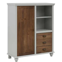 Wohnen Highboards<Landhaus Highboard in Holz Braun und Grau - Veproma