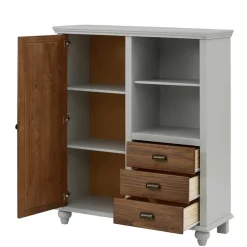 Wohnen Highboards<Landhaus Highboard in Holz Braun und Grau - Veproma