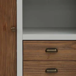 Wohnen Highboards<Landhaus Highboard in Holz Braun und Grau - Veproma