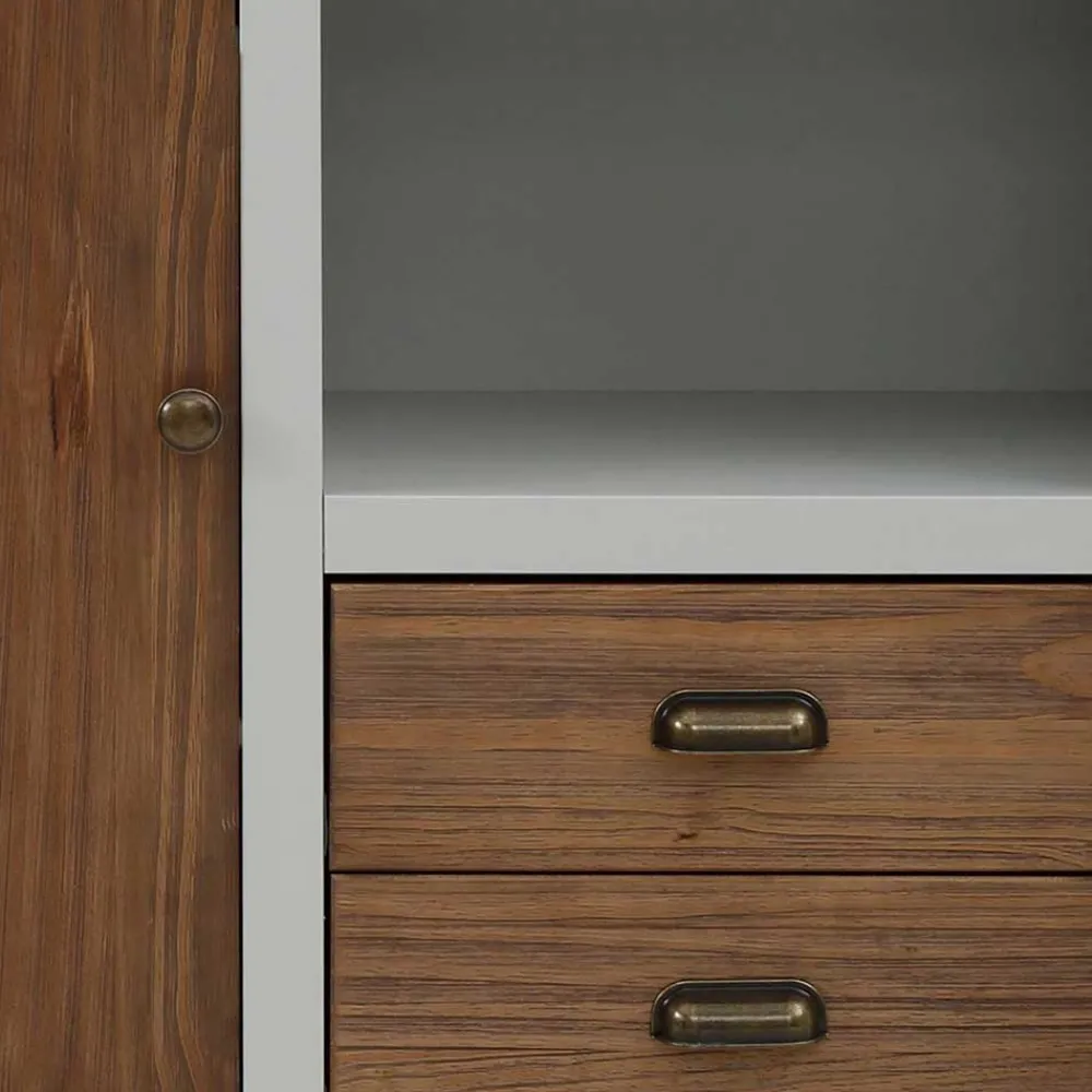 Wohnen Highboards<Landhaus Highboard in Holz Braun und Grau - Veproma