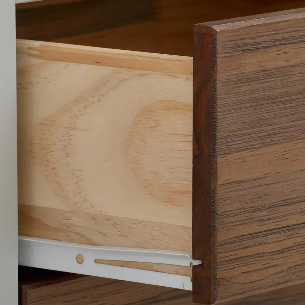 Wohnen Highboards<Landhaus Highboard in Holz Braun und Grau - Veproma