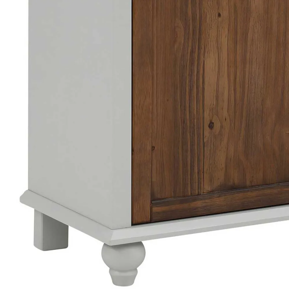 Wohnen Highboards<Landhaus Highboard in Holz Braun und Grau - Veproma