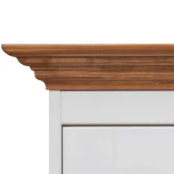 Wohnen Highboards<Landhaus Highboard in Weiß und Eiche - Bordona