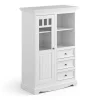 Wohnen Highboards|Vitrinen<Landhaus Highboard in Weiß lackiert - Indico