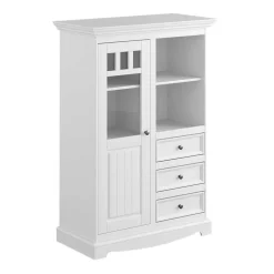 Wohnen Highboards|Vitrinen<Landhaus Highboard in Weiß lackiert - Indico