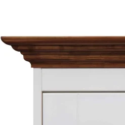 Wohnen Highboards<Landhaus Highboard in Weiß und Nussbaum Braun - Manipur