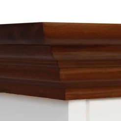 Wohnen Highboards<Landhaus Highboard in Weiß und Nussbaum Braun - Manipur